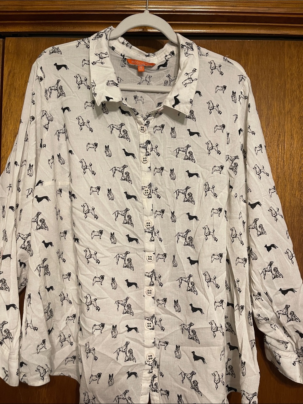 ModCloth 4x Button-Up Shirt with Playful Dog Print 🐕 🐶